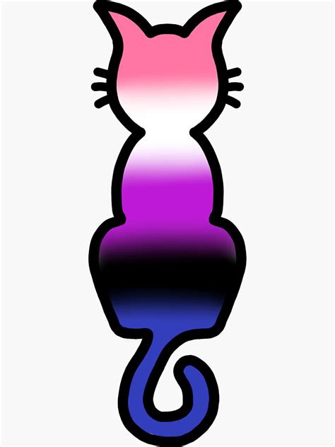 Gender Fluid Pride Cat Sticker For Sale By Inclusivedesign Redbubble