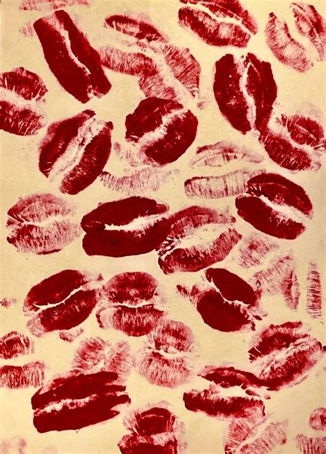 Seductive Red Lipstick Prints