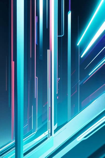 Premium Ai Image Abstract Blue Geometric Hi Tech Background