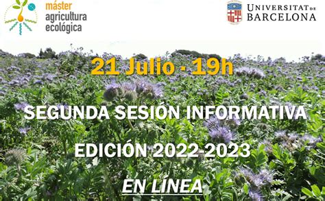 21 julio segunda sesión informativa en línea Master de Agricultura