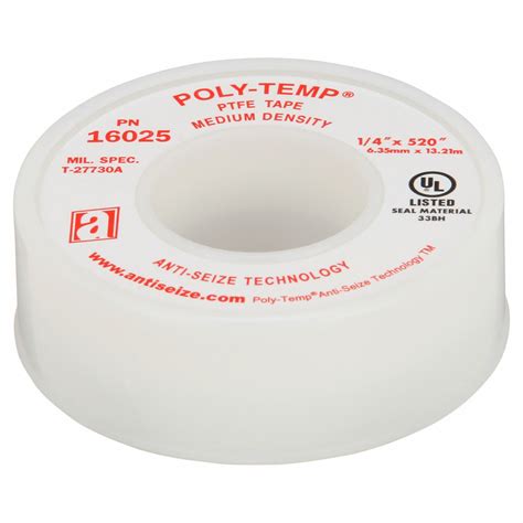 Anti Seize Tech Poly Temp Md Med Density Thread Sealant Tape