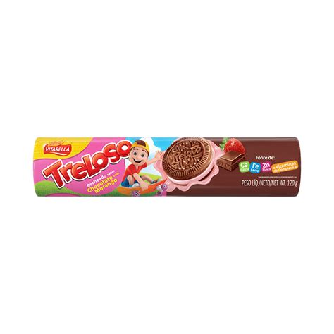 Treloso Recheado Sabor Chocolate Morango Vitarella Tem