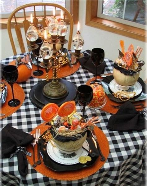 50 Elegant Halloween Tabletop Decoration Ideas Halloween Tabletop Halloween Party Table