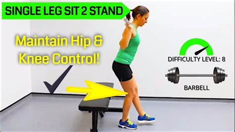 Single Leg Sit To Stand Barbell Youtube