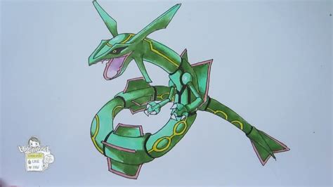 How To Draw Pokemon No 383 Rayquaza Youtube