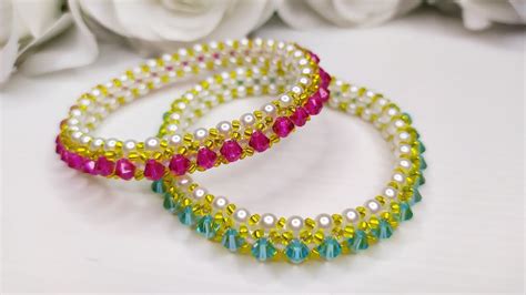 Diy Crystal Bracelet Bead Jewelry Making Youtube