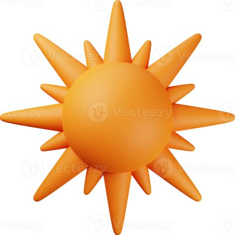 Orange Sun 3d Illustration 14019434 Png