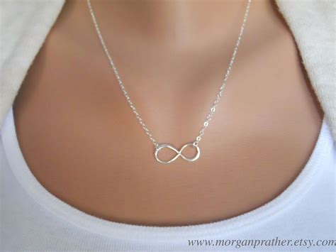 Sterling Silver Infinity Necklace Infinity Necklace Silver Infinity