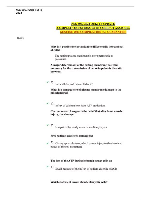 NSG QUIZ 1 9 UPDATE COMPLETE QUESTIONS WITH CORRECT ANSWERS GENUINE