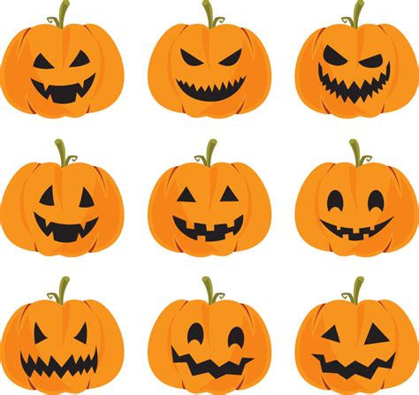 Set of pumpkins Halloween wall stickers - TenStickers