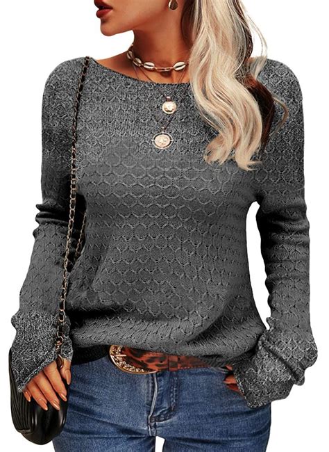 Grlasen Women Fashion Autumn Winter Colorblock Pullover Knitting