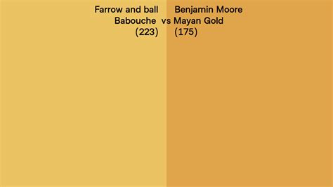 Farrow And Ball Babouche 223 Vs Benjamin Moore Mayan Gold 175 Side