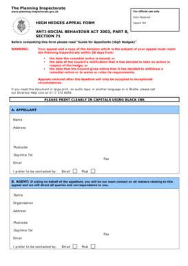 Fillable Online High Hedge Appeal Forms Lewes District Council Fax