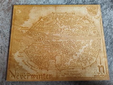 Laser Engraved Neverwinter City Map Neverwinter Online - Etsy