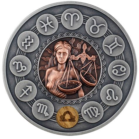 1 Znaki Zodiaku Waga Srebrna Moneta Na Prezent 12172667501 Allegropl