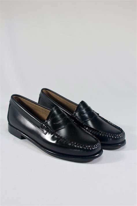 G H Bass Whitney Weejun Loafer Black Polished Footloose Shoes