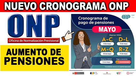 ONP AUMENTO PENSIÓN DL 19990 20530 CRONOGRAMA DE PAGO DE PENSIONES