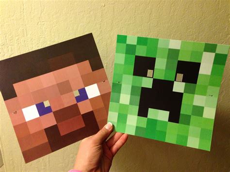 Halloween Idea Printed Set Of 8 Minecraft Masks 2800 Via Etsy