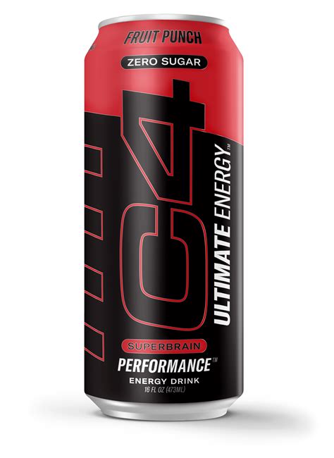 C4 Ultimate Fruit Punch Energy Drink Pump Performance 16 Oz