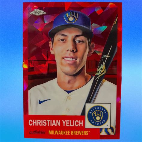 Christian Yelich 100 Red Atomic Refractor 2022 Topps Chrome