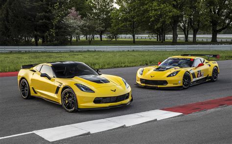 Two yellow Corvette Stingrays, car, Chevrolet Corvette Z06, Chevrolet ...