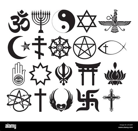 Vektor Illustration Der Welt Religiösen Und Glauben Symbole Clipart