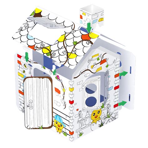 DUŻY ZESTAW ARTYSTYCZNY DOMEK KARTONOWY DO MALOWANIA SKŁADANIA
