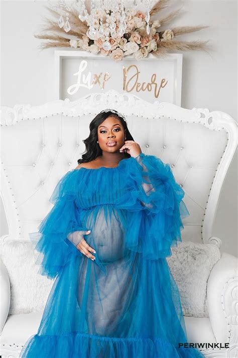 Ready To Ship Off The Shoulder Sheer Tulle Maternity Dress Sheer