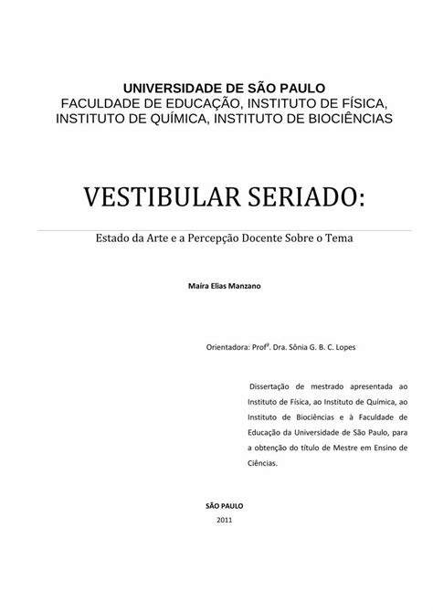 PDF Vestibular Seriado USP Ou Menor Intensidade As Formas De