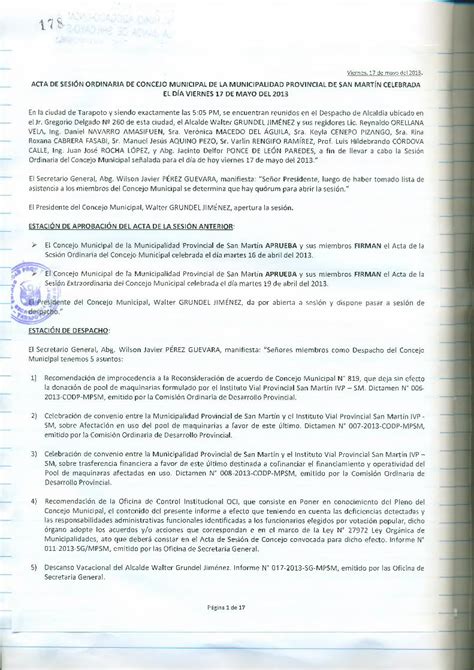 PDF ACTA DE SESIÓN ORDINARIA DE CONCEJO MUNICIPAL DE LA MUNICIPALIDAD