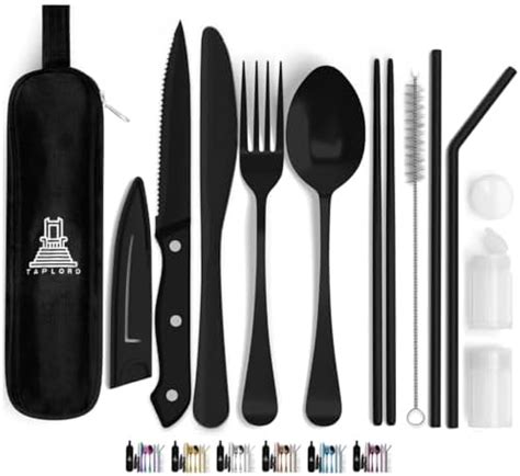 Amazon Travel Utensils With Case Quatish Portable Silverware Set