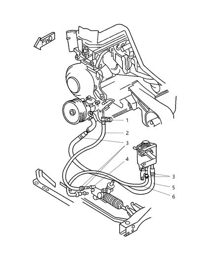 Power Steering Hoses 2000 Dodge Dakota