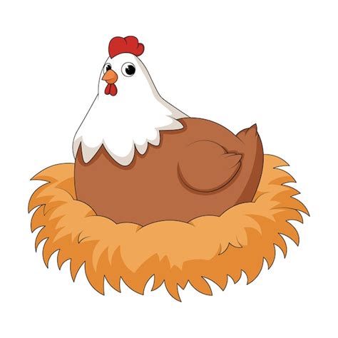 Premium Vector | Cute chicken in nest clipart