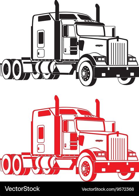 Kenworth semi truck Royalty Free Vector Image - VectorStock