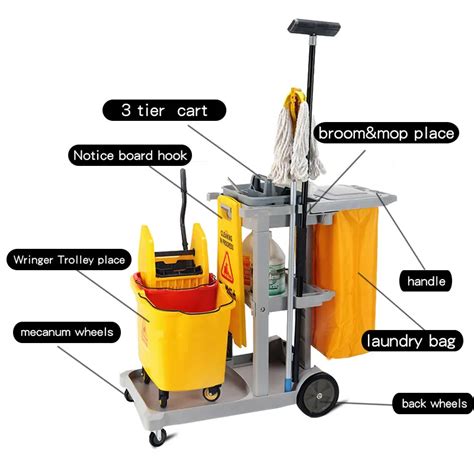 Multifunction Hotel Room Cleaning Trolley And Housekeeping Service Cart