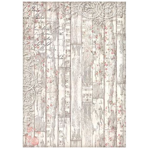 Stamperia Rice Paper Sheet A4 Wood Pattern Sweet Winter 5993110024897