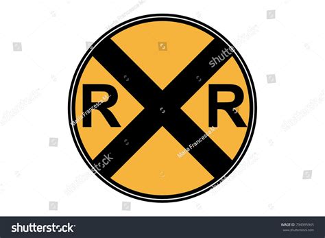 Railroad Crossing Sign Rr Icon Black Stock Illustration 794995945 ...