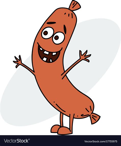 Funny sausage character Royalty Free Vector Image