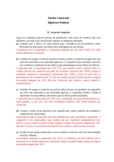 Casos Resolvidos Atos De Rcio Direito Comercial Ucp Studocu