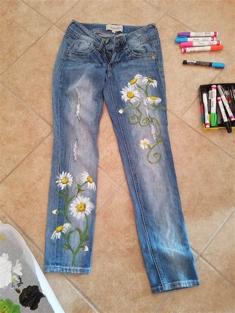 Pin On Art Ideas Painted Jeans Embroidery Jeans Diy Jeans Diy