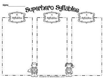 Superhero Syllables By Another Crull Creation TPT