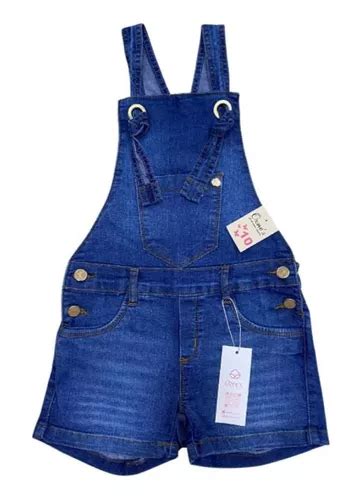 Jardineira Jeans Menina Infantil Juvenil Tam 10 Ao 16 25504 Frete grátis