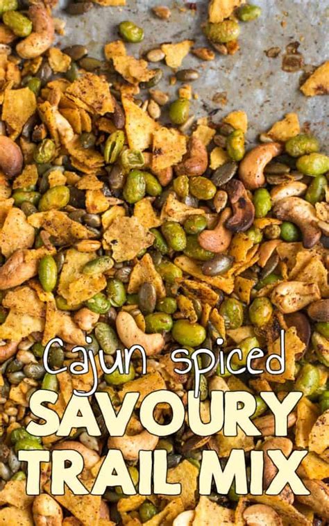 Cajun Spiced Savoury Trail Mix Easy Cheesy Vegetarian Savory Trail