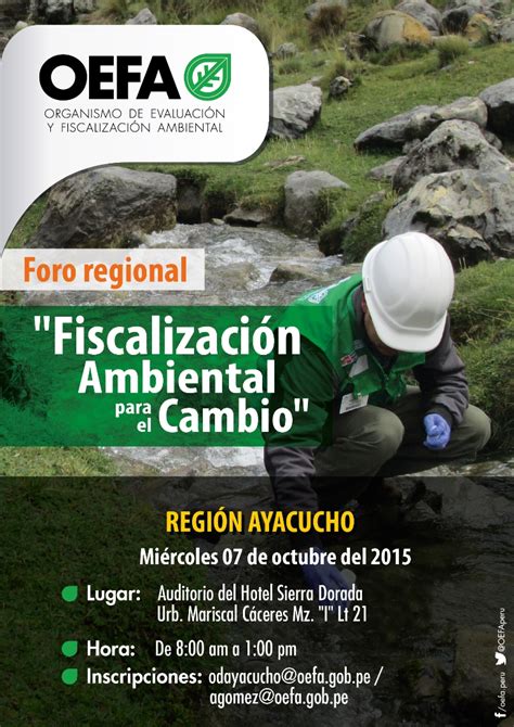 El Oefa Realizar Foro Regional Para Difundir Acciones De Fiscalizaci N