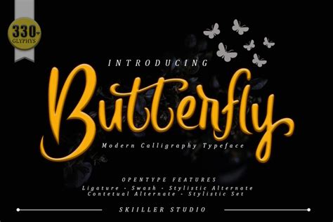 Butterfly Font Skiiller Studio Fontspace