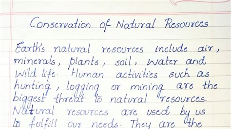 Essay On Conservation Of Natural Resources YouTube