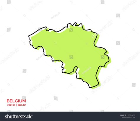 Green Outline Map Of Belgium Vector Design Royalty Free Stock Vector