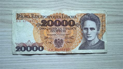 Banknot PRL 20000 zł AA 1989 Okrąglik OLX pl