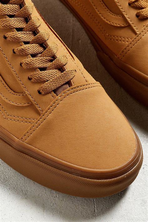 Vans Leather Old Skool Nubuck Gum Sole Sneaker In Brown For Men Lyst