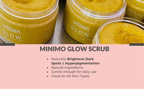 Minimo Glow Citrus Peach Turmeric Skin Brightening Face Scrub For Radiant Glowing